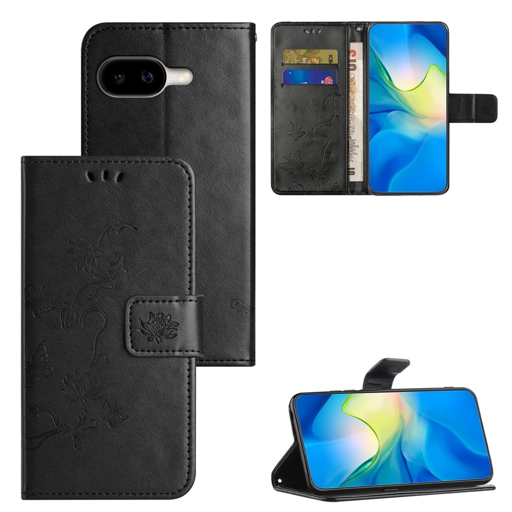 Flower knižkové puzdro na Google Pixel 10a - čierne