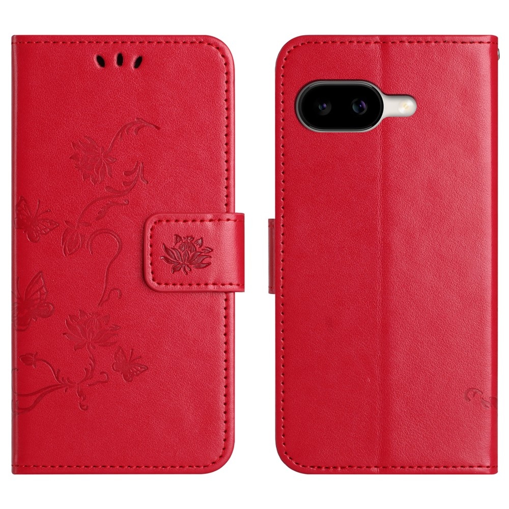 Flower knižkové puzdro na Google Pixel 10a - červené