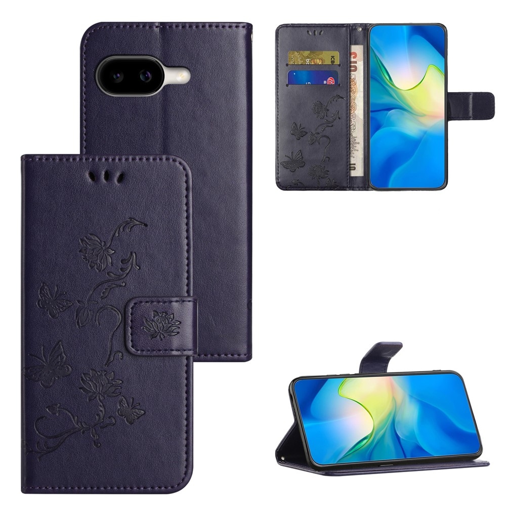 Flower knižkové puzdro na Google Pixel 10a - tmavofialové