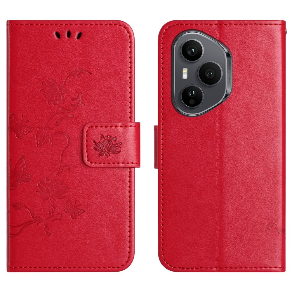 Flower knižkové puzdro na Honor 400 Pro - červené