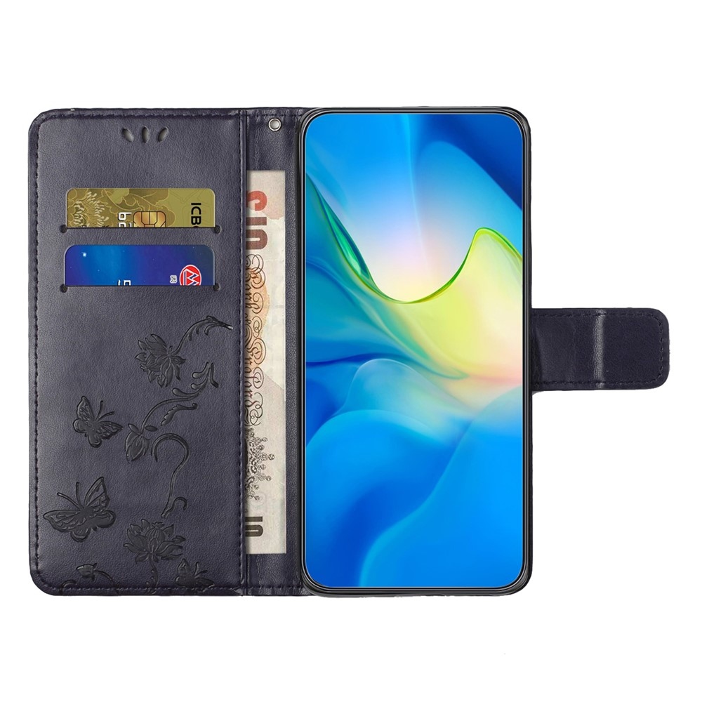 Flower knižkové puzdro na Honor 400 Pro - tmavomodré