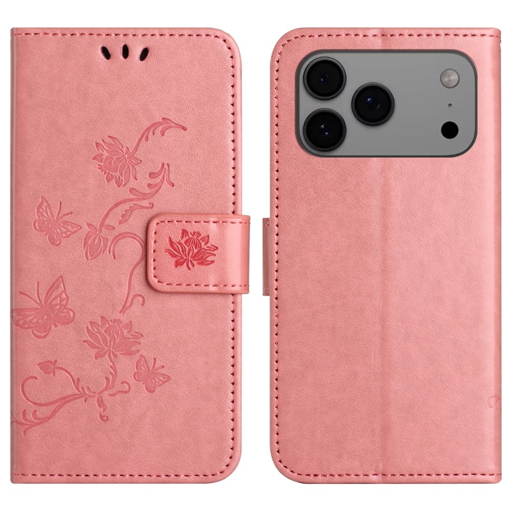 Flower knižkové púzdro na iPhone 18 Pro Max/17 Pro Max - ružové