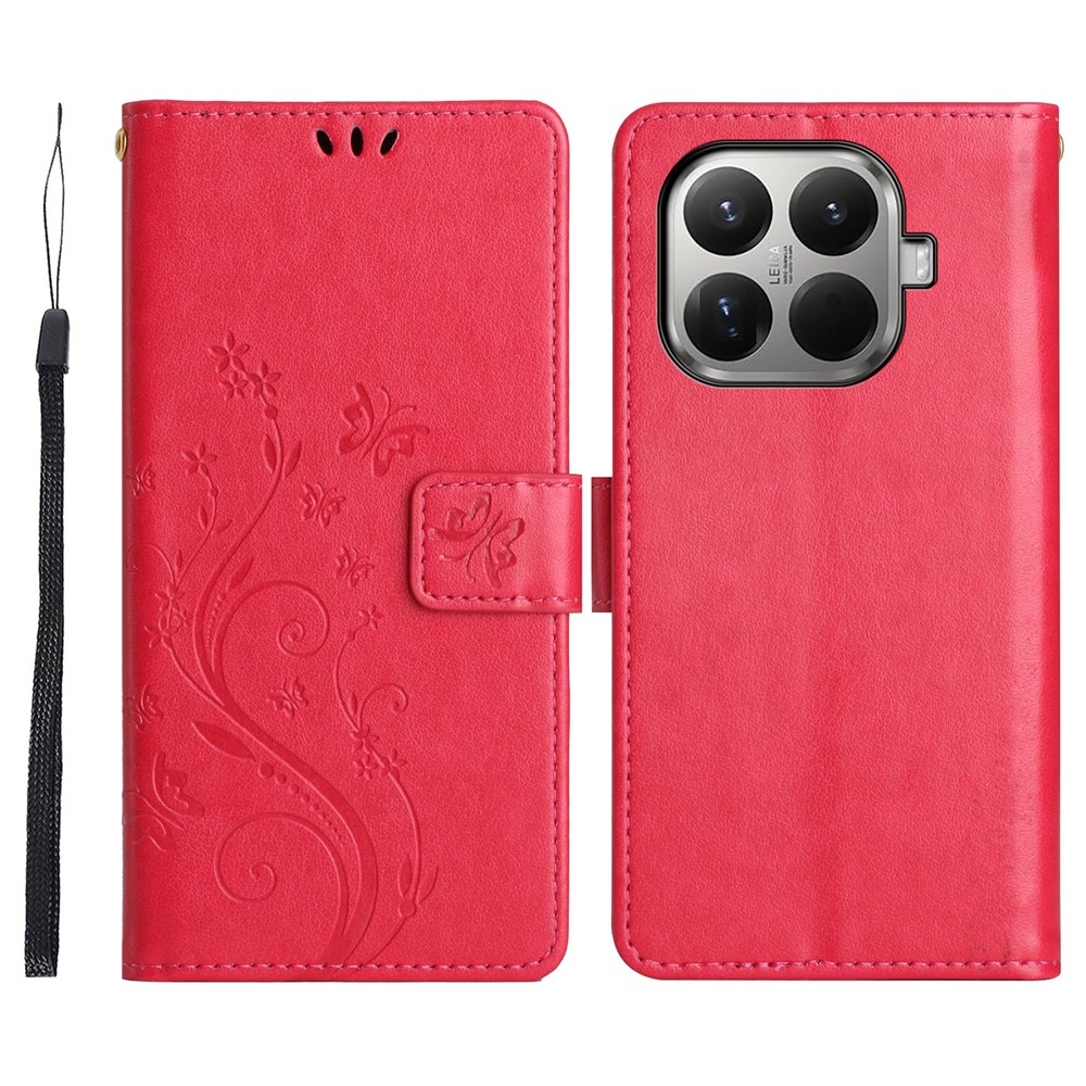 Flower knižkové púzdro na mobil Xiaomi 17T - červené