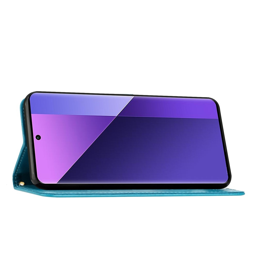 Flower knižkové púzdro na mobil Xiaomi 17T - modré
