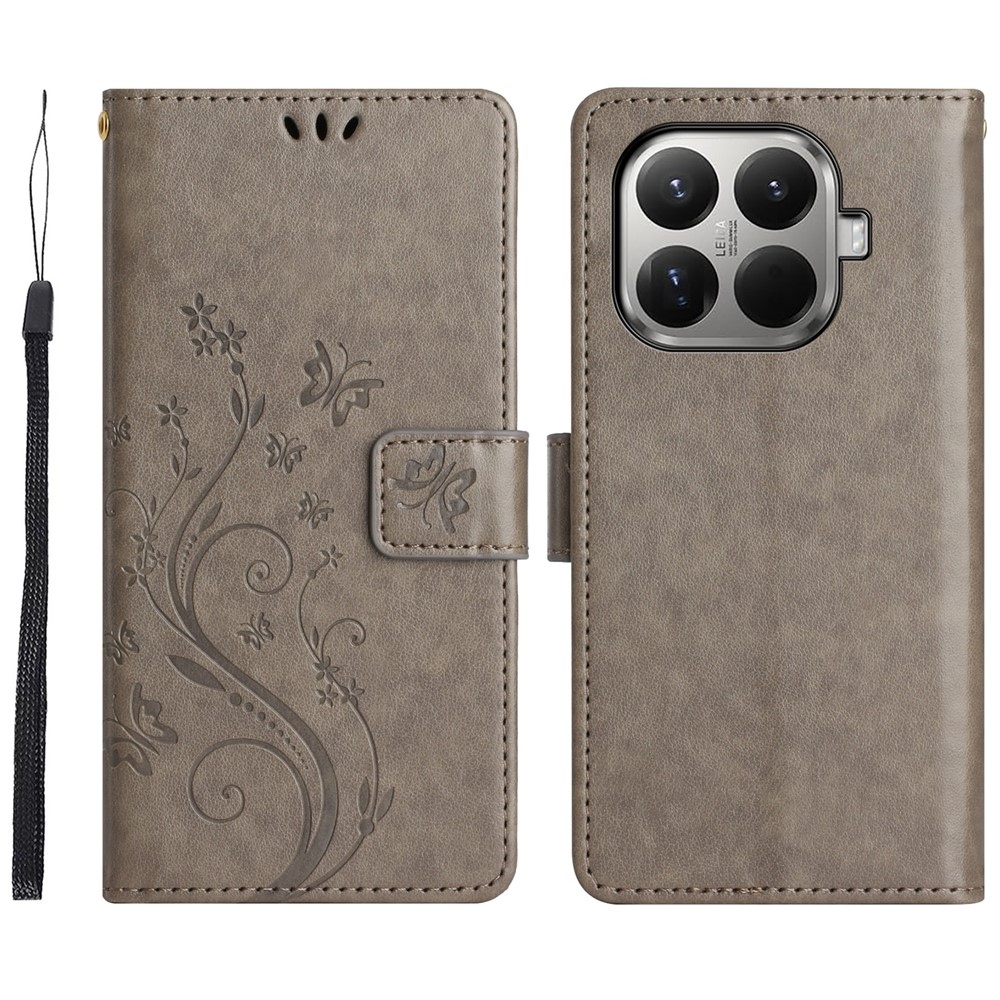 Flower knižkové púzdro na mobil Xiaomi 17T - šedé