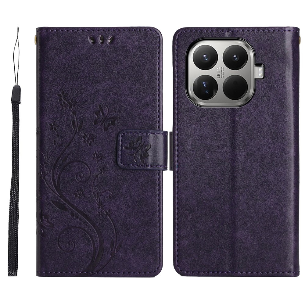 Flower knižkové púzdro na mobil Xiaomi 17T - tmavofialové