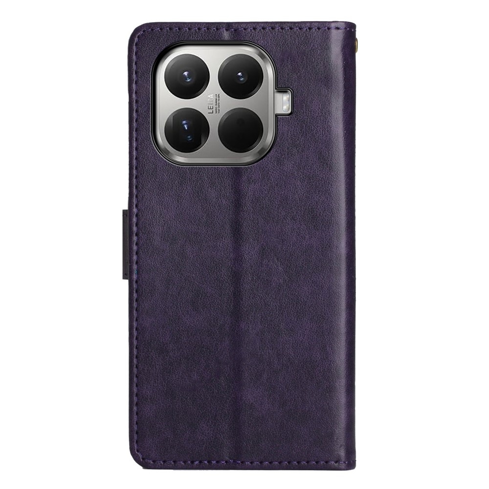 Flower knižkové púzdro na mobil Xiaomi 17T - tmavofialové