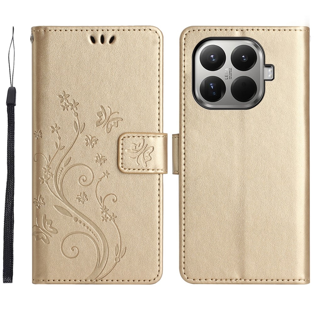 Flower knižkové púzdro na mobil Xiaomi 17T - zlaté