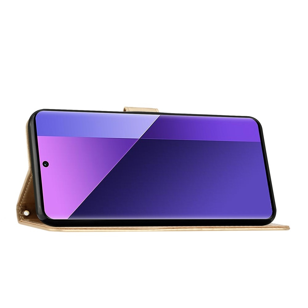 Flower knižkové púzdro na mobil Xiaomi 17T - zlaté