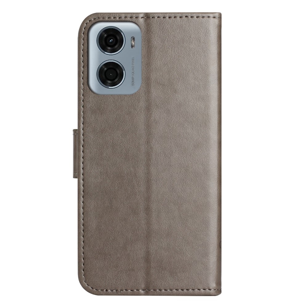 Flower knižkové púzdro na Motorola Moto G06 - šedé