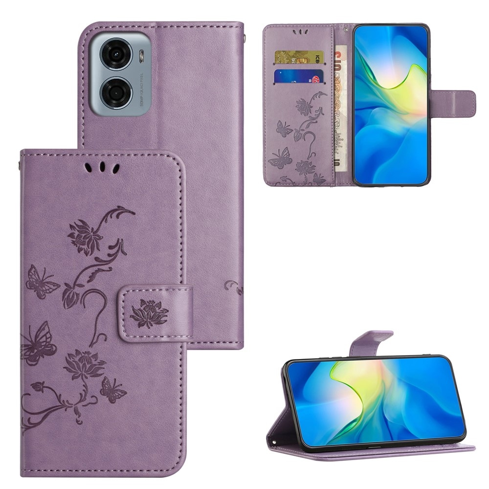 Flower knižkové púzdro na Motorola Moto G06 - svetlofialové