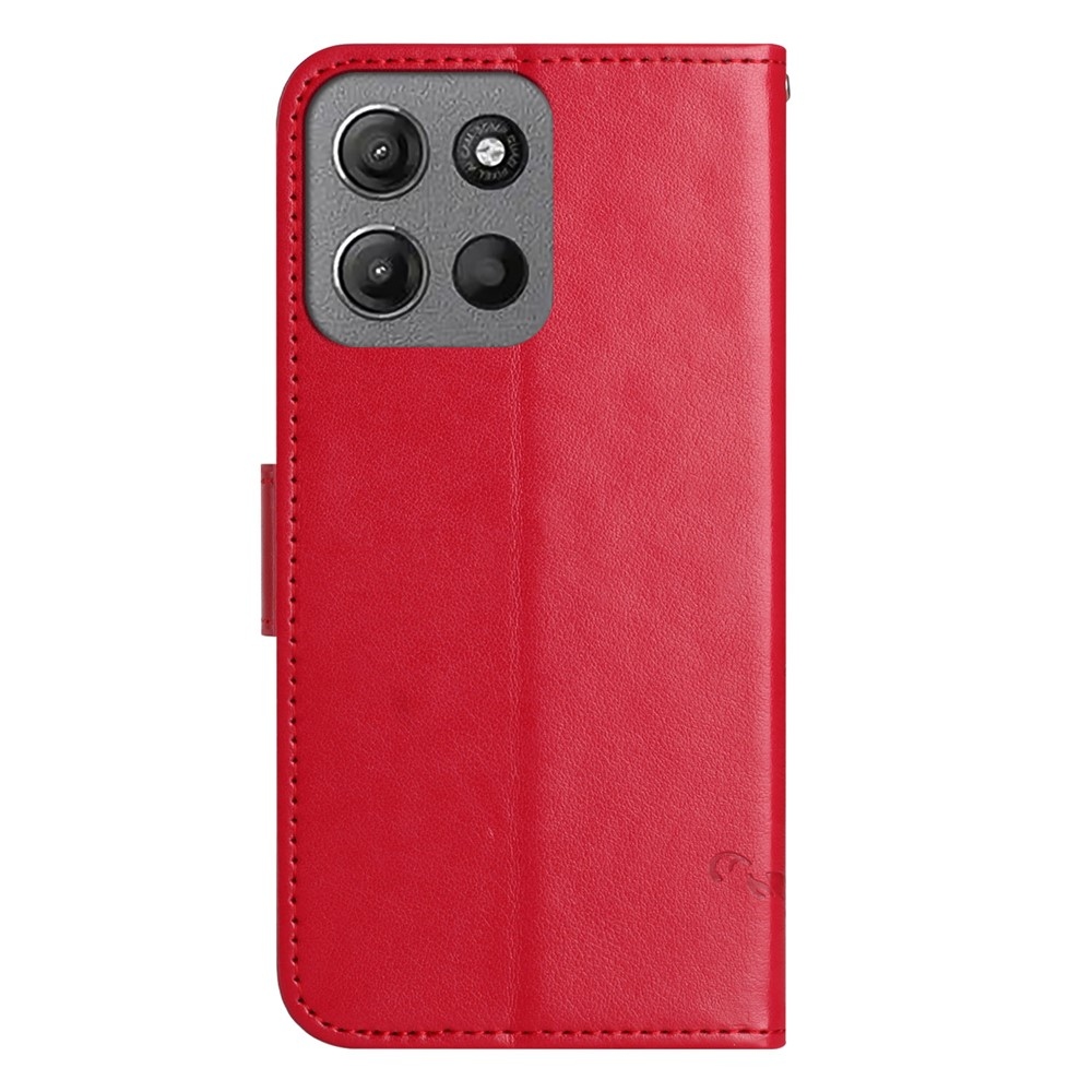 Flower knižkové púzdro na Motorola Moto G86 5G/G86 Power 5G - červené