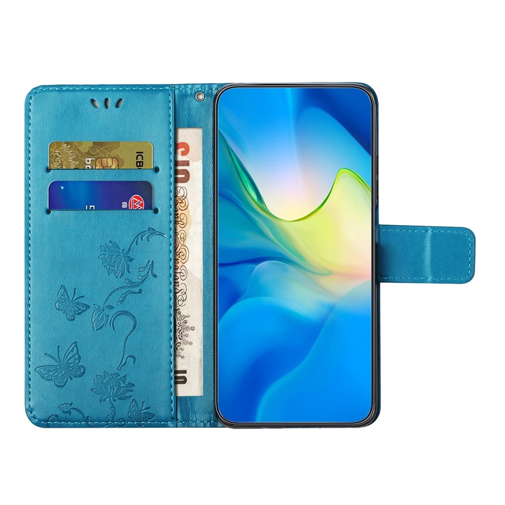 Flower knižkové púzdro na Motorola Moto G86 5G/G86 Power 5G - modré