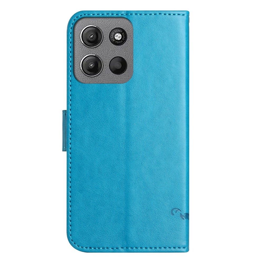 Flower knižkové púzdro na Motorola Moto G86 5G/G86 Power 5G - modré