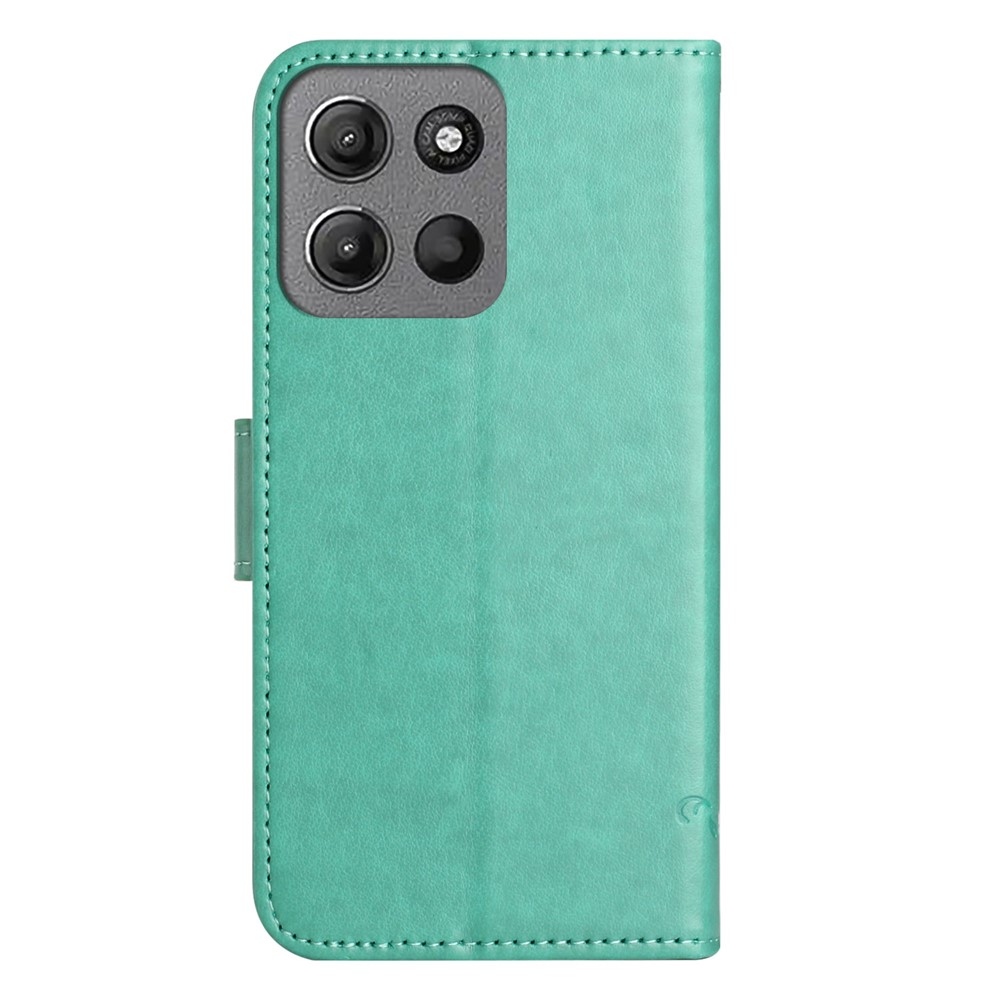 Flower knižkové púzdro na Motorola Moto G86 5G/G86 Power 5G - modrozelené