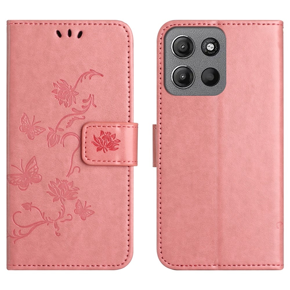 Flower knižkové púzdro na Motorola Moto G86 5G/G86 Power 5G - ružové