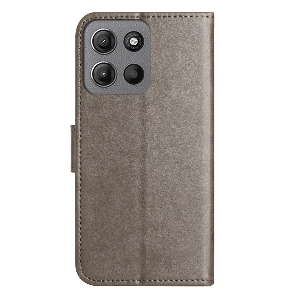 Flower knižkové púzdro na Motorola Moto G86 5G/G86 Power 5G - šedé