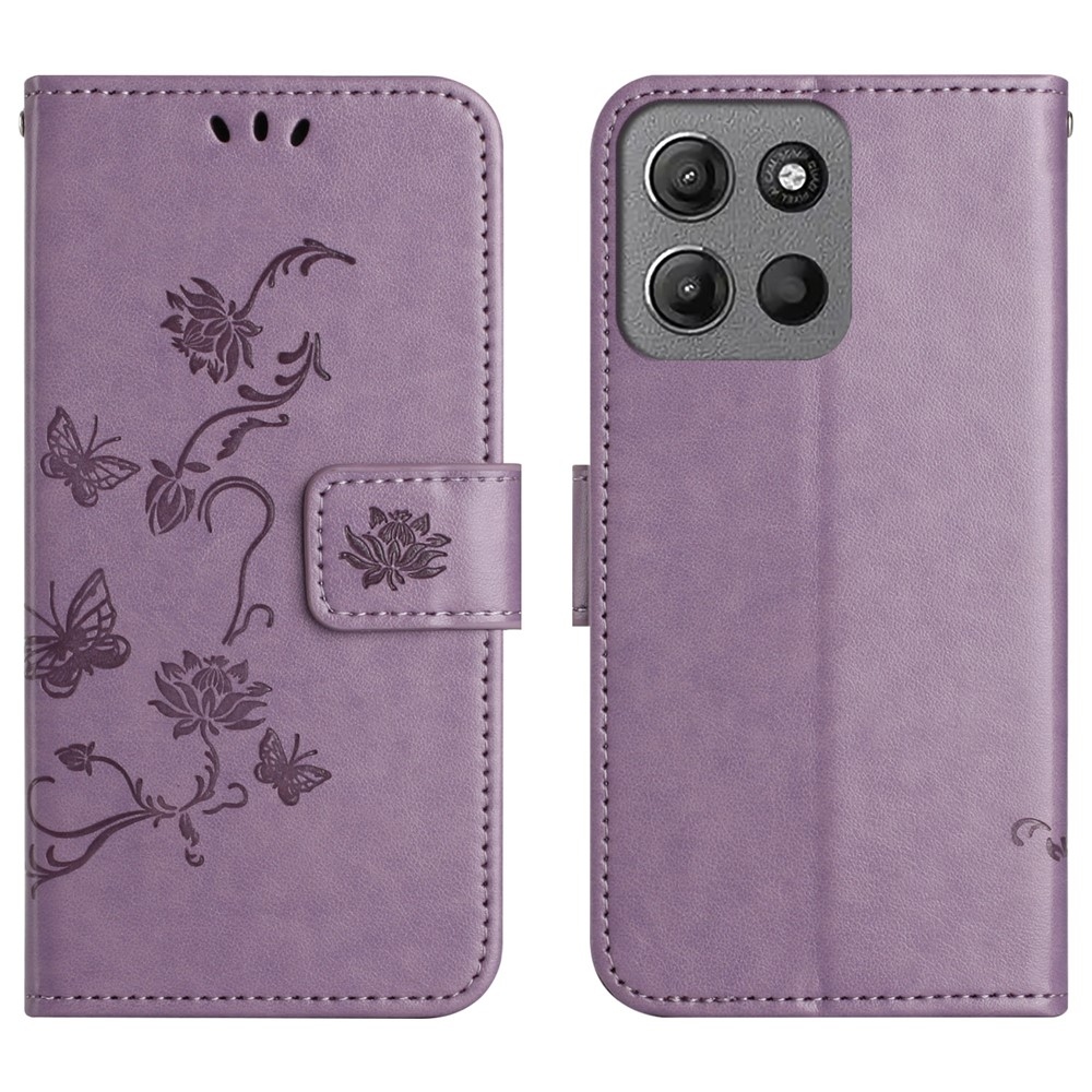 Flower knižkové púzdro na Motorola Moto G86 5G/G86 Power 5G - svetlofialové