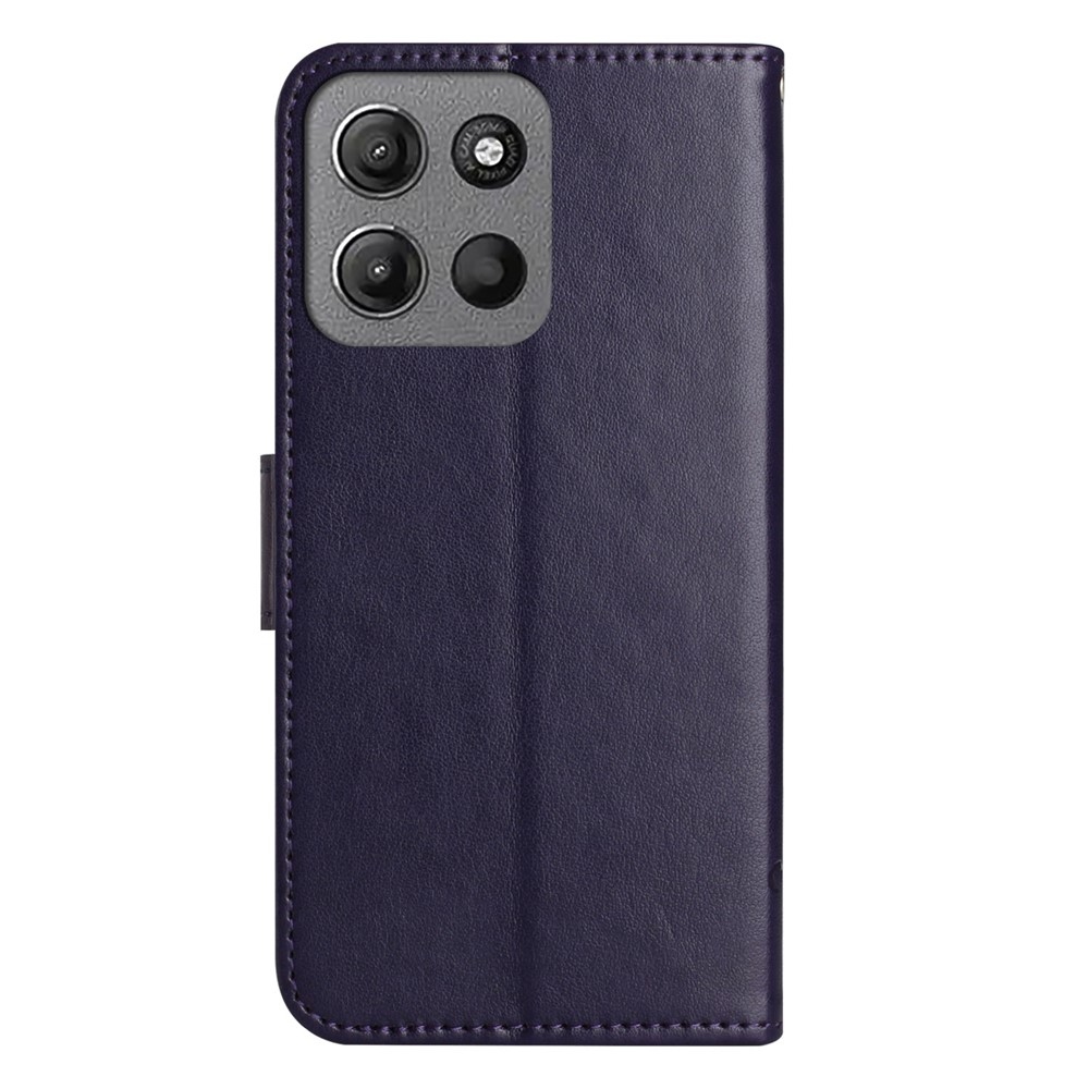 Flower knižkové púzdro na Motorola Moto G86 5G/G86 Power 5G - tmavofialové