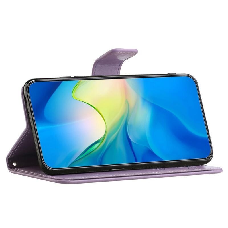 Flower knižkové púzdro na Samsung Galaxy A14 4G/5G - svetlofialové