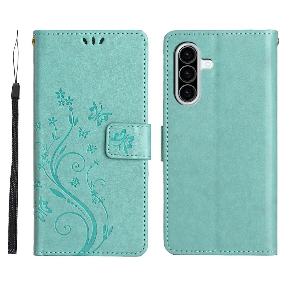 Flowers knižkové puzdro na Samsung Galaxy A27 - modrozelené