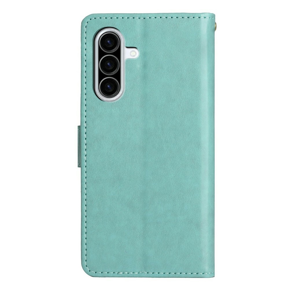 Flowers knižkové puzdro na Samsung Galaxy A27 - modrozelené