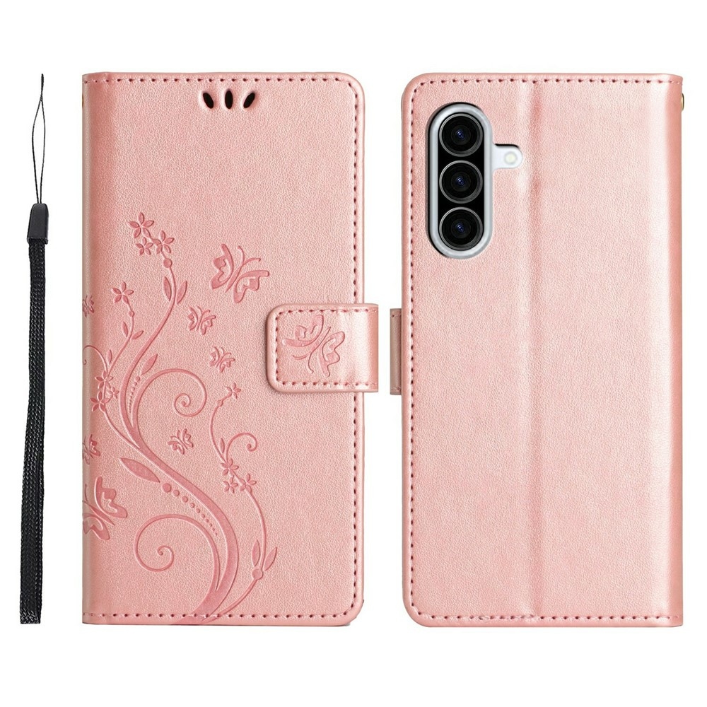 Flowers knižkové púzdro na Samsung Galaxy A27 - ružovozlaté