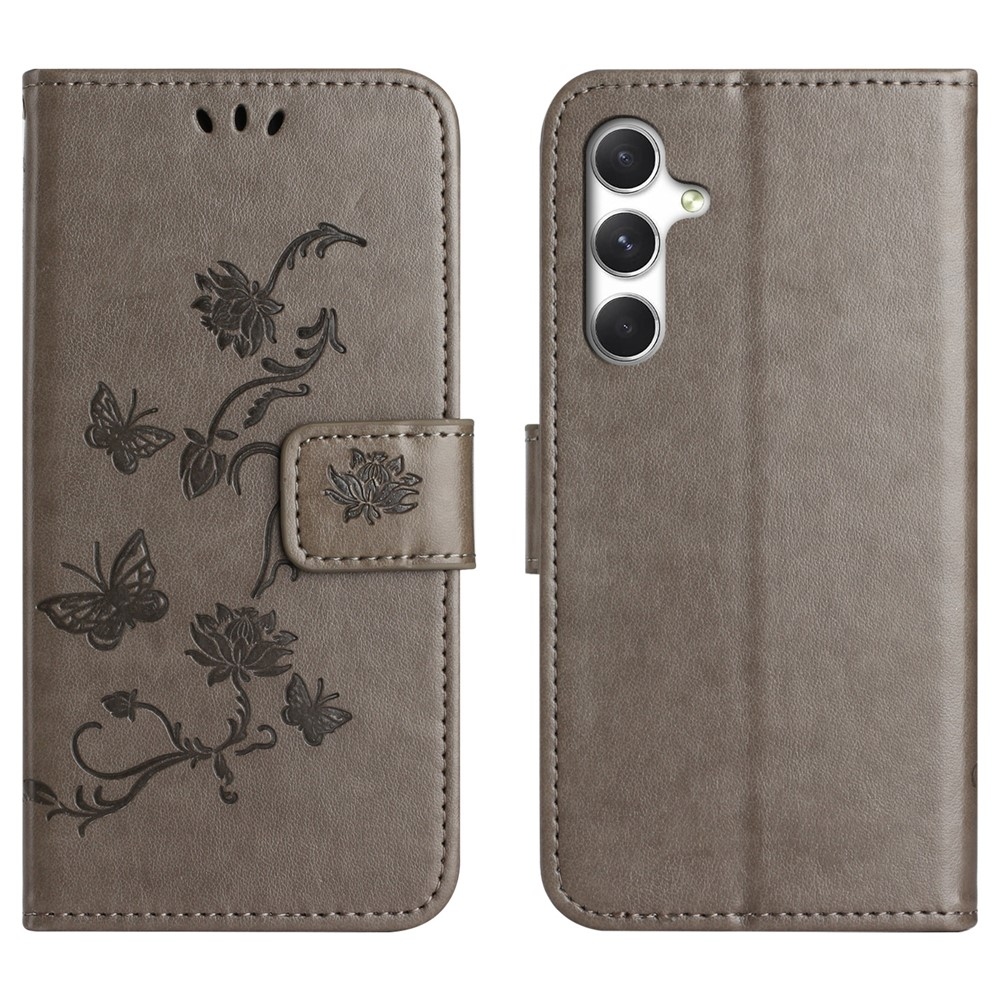Flower knižkové púzdro na Samsung Galaxy A27 - šedé