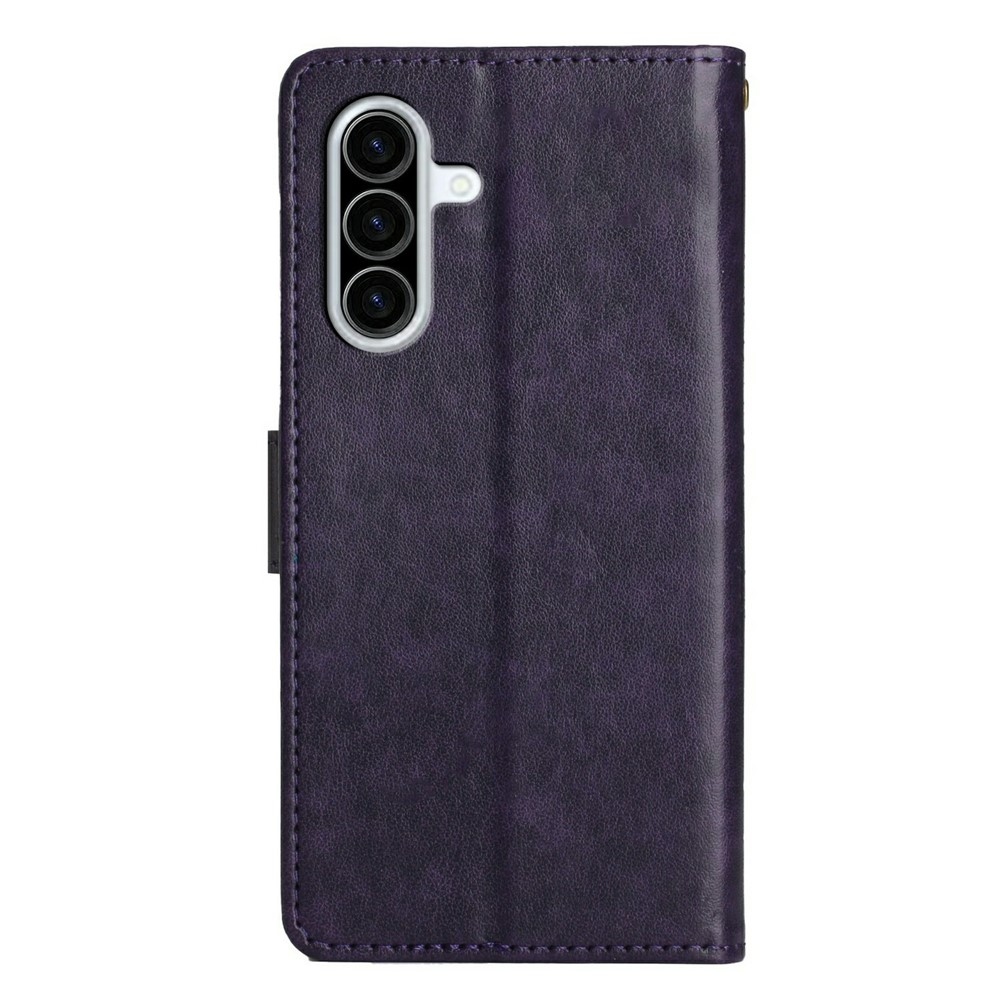 Flowers knižkové púzdro na Samsung Galaxy A27 - tmavofialové
