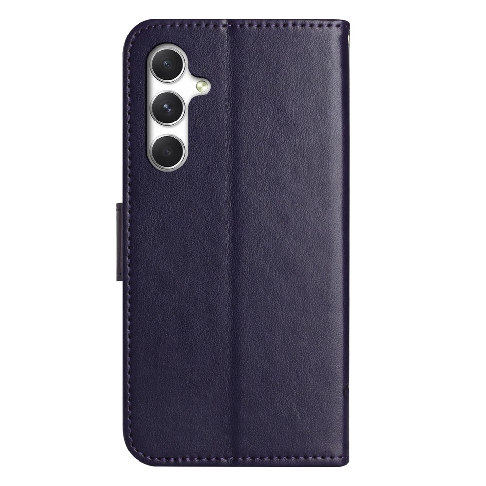 Flower knižkové púzdro na Samsung Galaxy A27 - tmavofialové