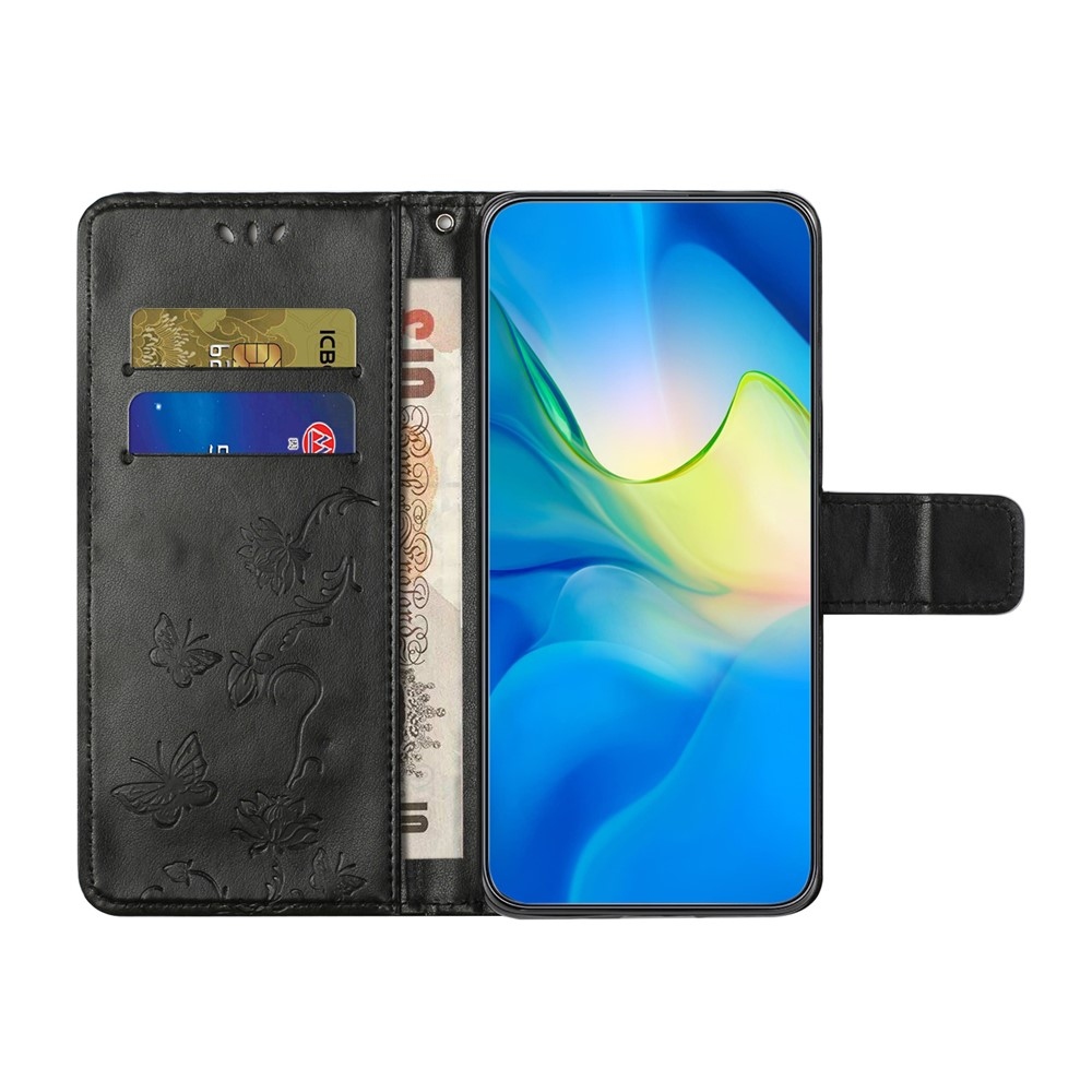 Flower knižkové púzdro na Samsung Galaxy A57 5G - čierne