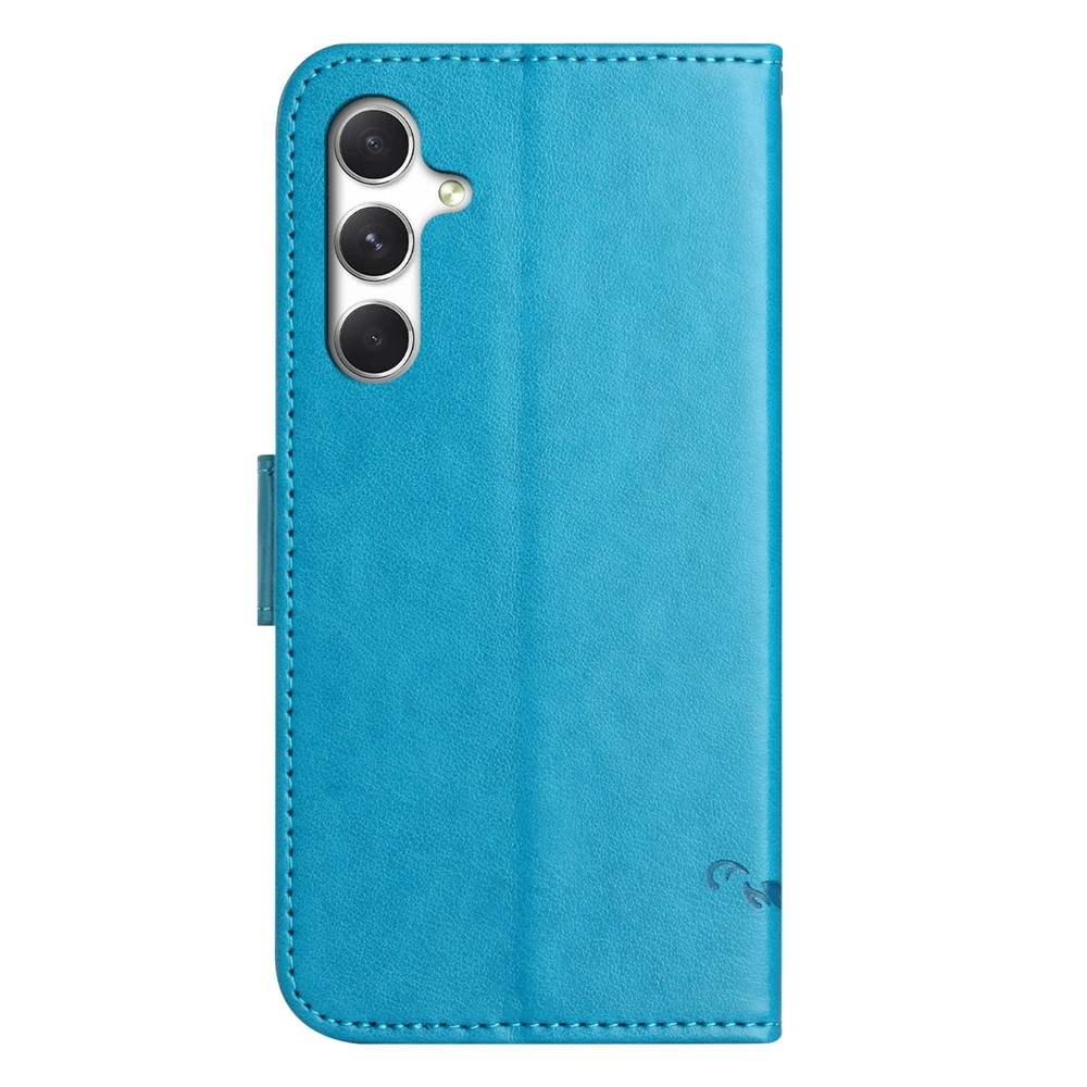 Flower knižkové púzdro na Samsung Galaxy A57 5G - modré