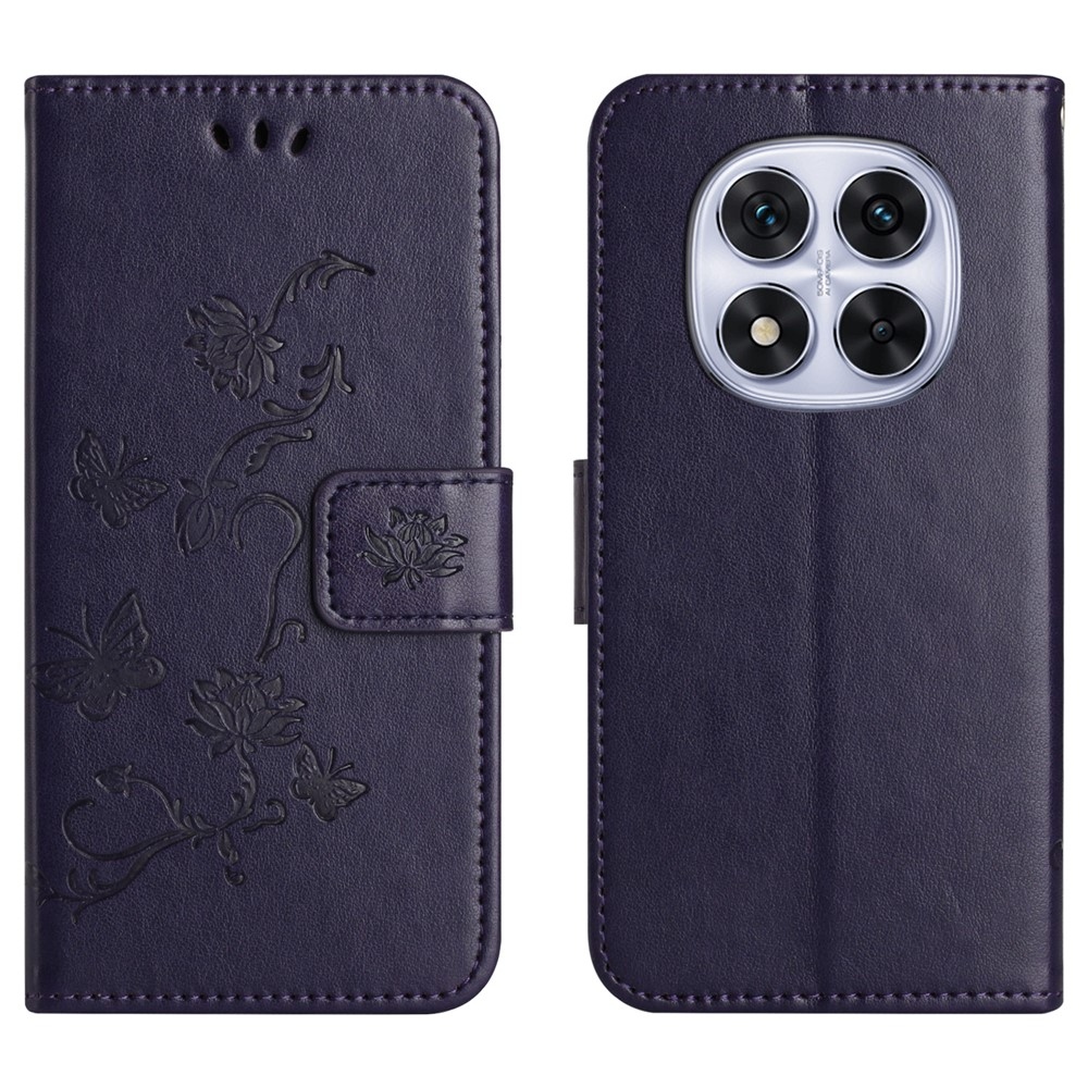 Flower knižkové púzdro na Xiaomi Poco M8 5G/Redmi Note 15 5G - tmavofialové