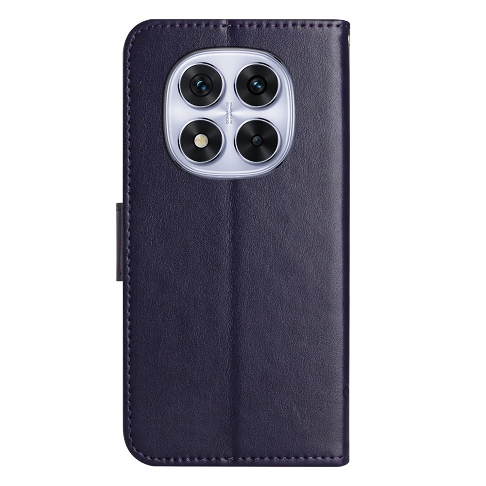 Flower knižkové púzdro na Xiaomi Poco M8 5G/Redmi Note 15 5G - tmavofialové