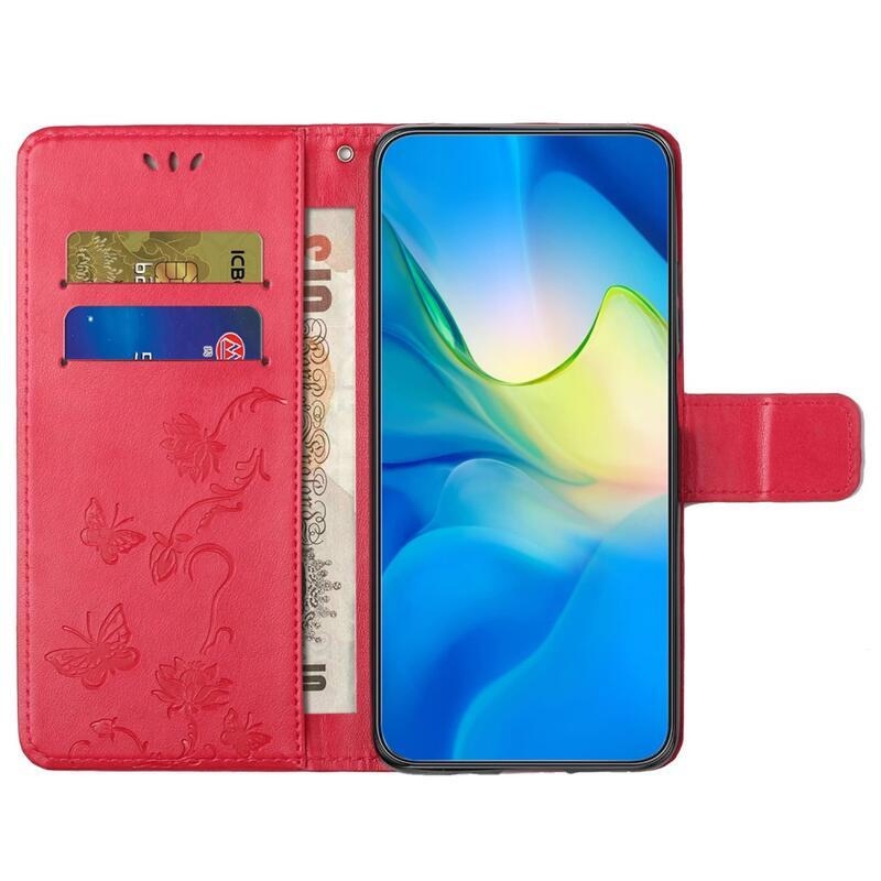 Flower knižkové púzdro na Xiaomi Redmi Note 12 4G - červené