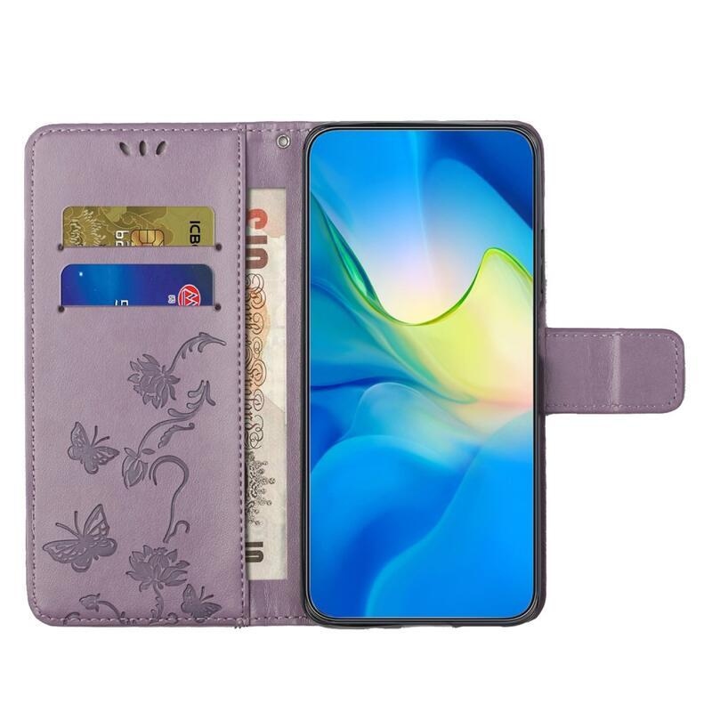 Flower knižkové púzdro na Xiaomi Redmi Note 12 5G/Poco X5 5G - svetlofialové