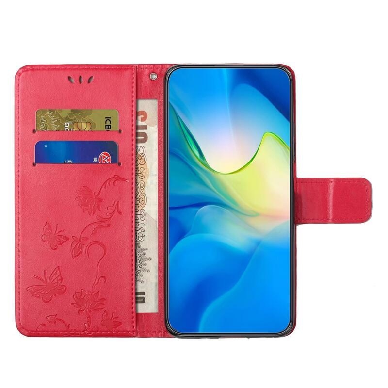 Flower knižkové púzdro na Xiaomi Redmi Note 12 Pro+ 5G - červené