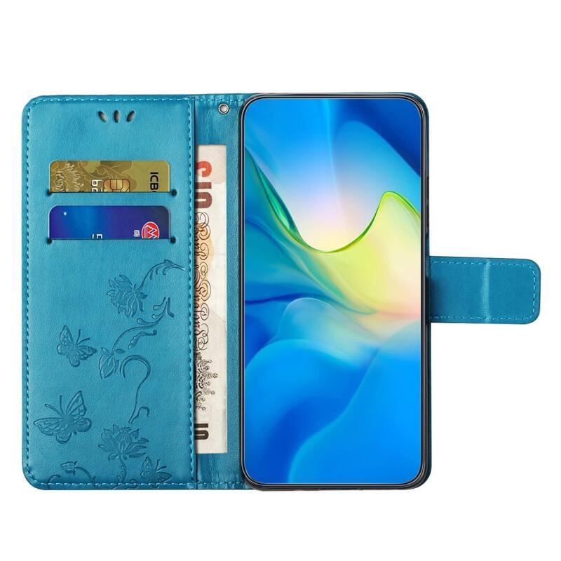Flower knižkové púzdro na Xiaomi Redmi Note 12 Pro+ 5G - modré