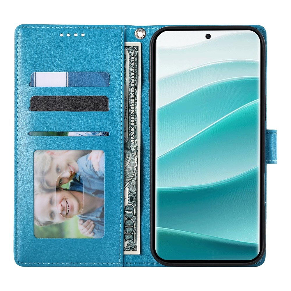 Flower knižkové púzdro na Xiaomi Redmi Note 15 Pro 4G - modré