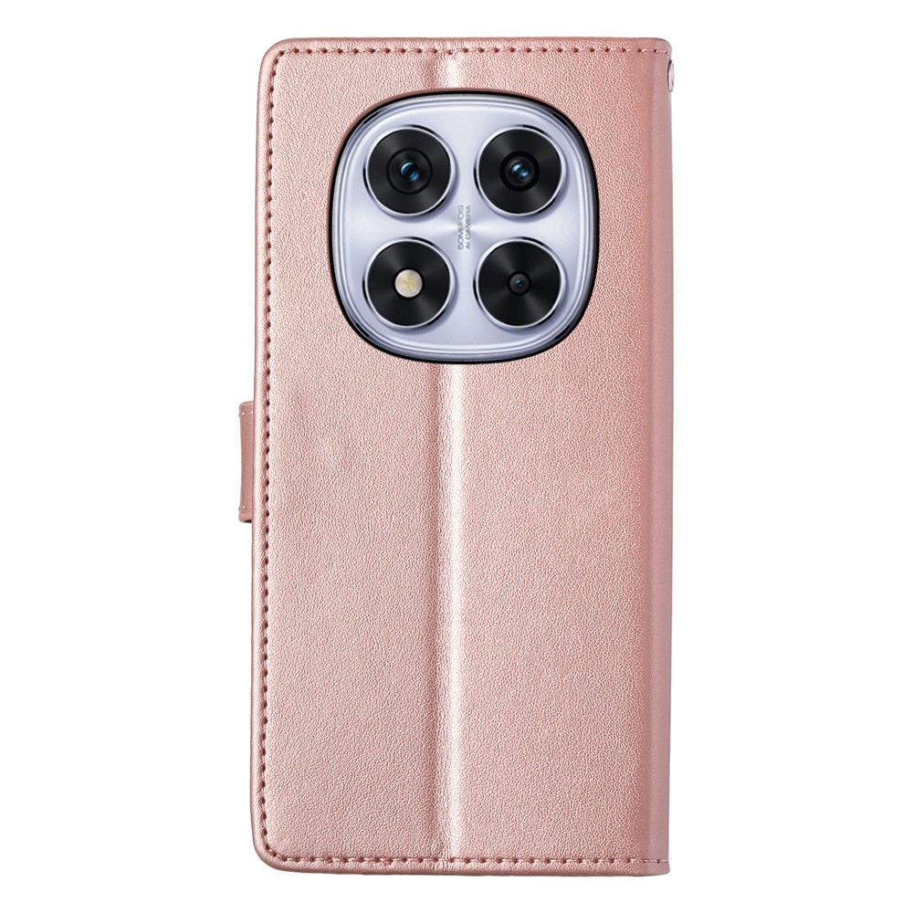 Flower knižkové púzdro na Xiaomi Redmi Note 15 Pro 4G - ružovozlaté