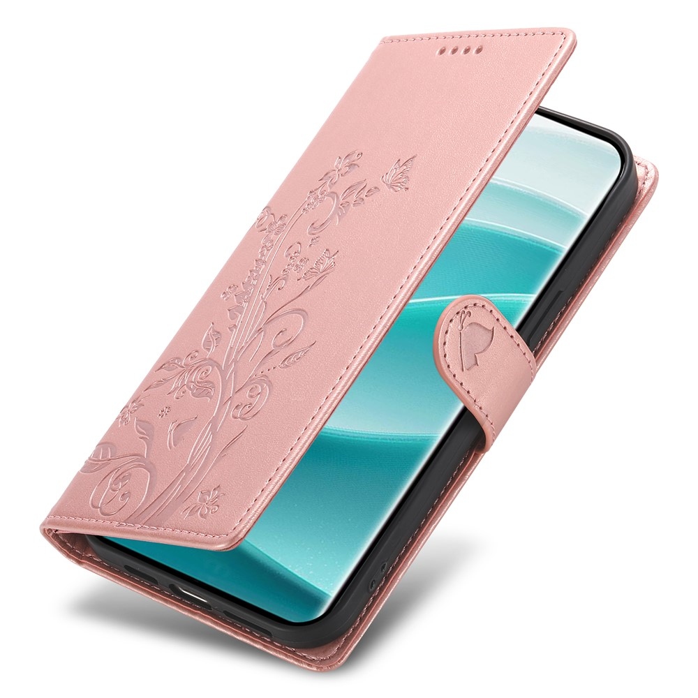 Flower knižkové púzdro na Xiaomi Redmi Note 15 Pro 4G - ružovozlaté