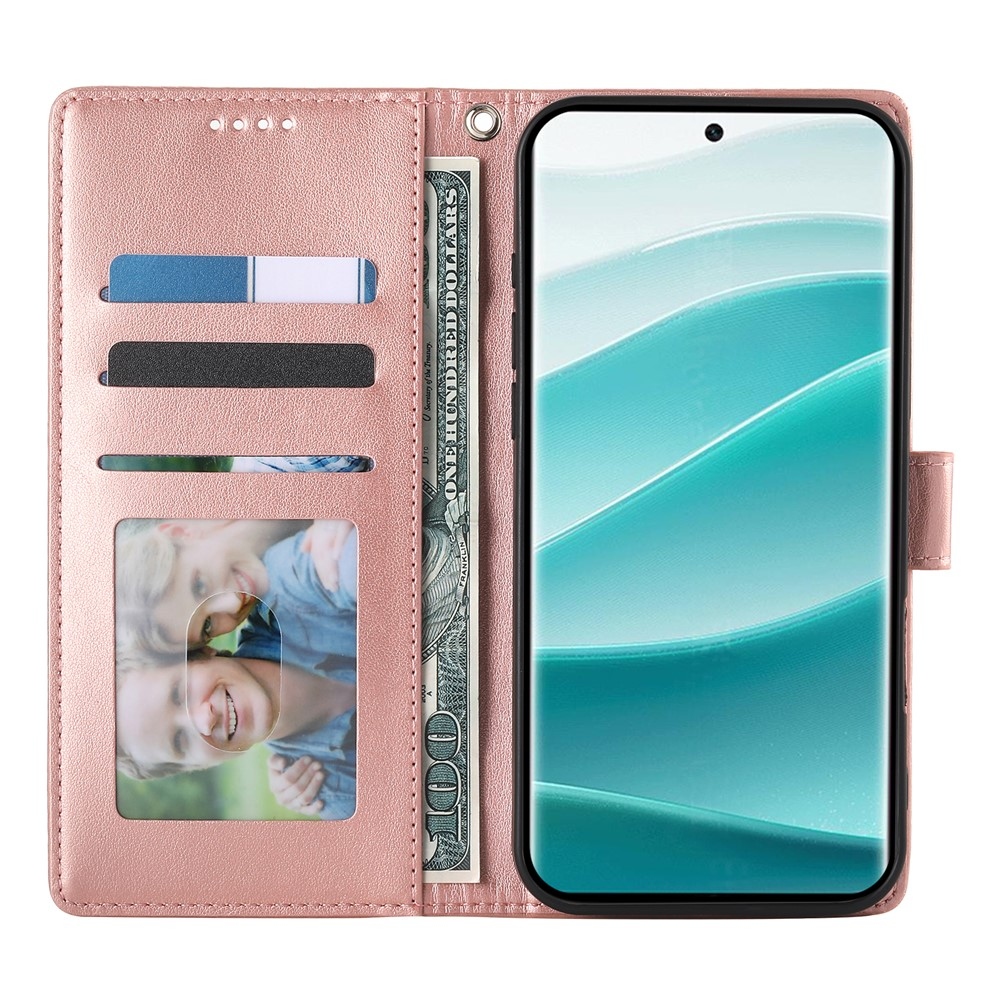 Flower knižkové púzdro na Xiaomi Redmi Note 15 Pro 4G - ružovozlaté