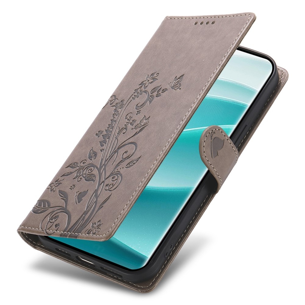 Flower knižkové púzdro na Xiaomi Redmi Note 15 Pro 4G - šedé