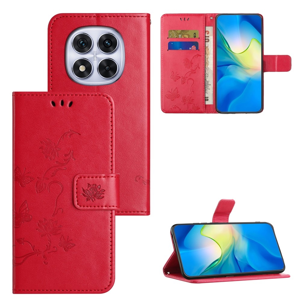 Flower knižkové púzdro na Xiaomi Redmi Note 15 Pro+ 5G - červené