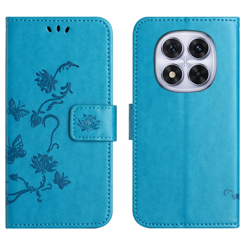 Flower knižkové púzdro na Xiaomi Redmi Note 15 Pro+ 5G - modré