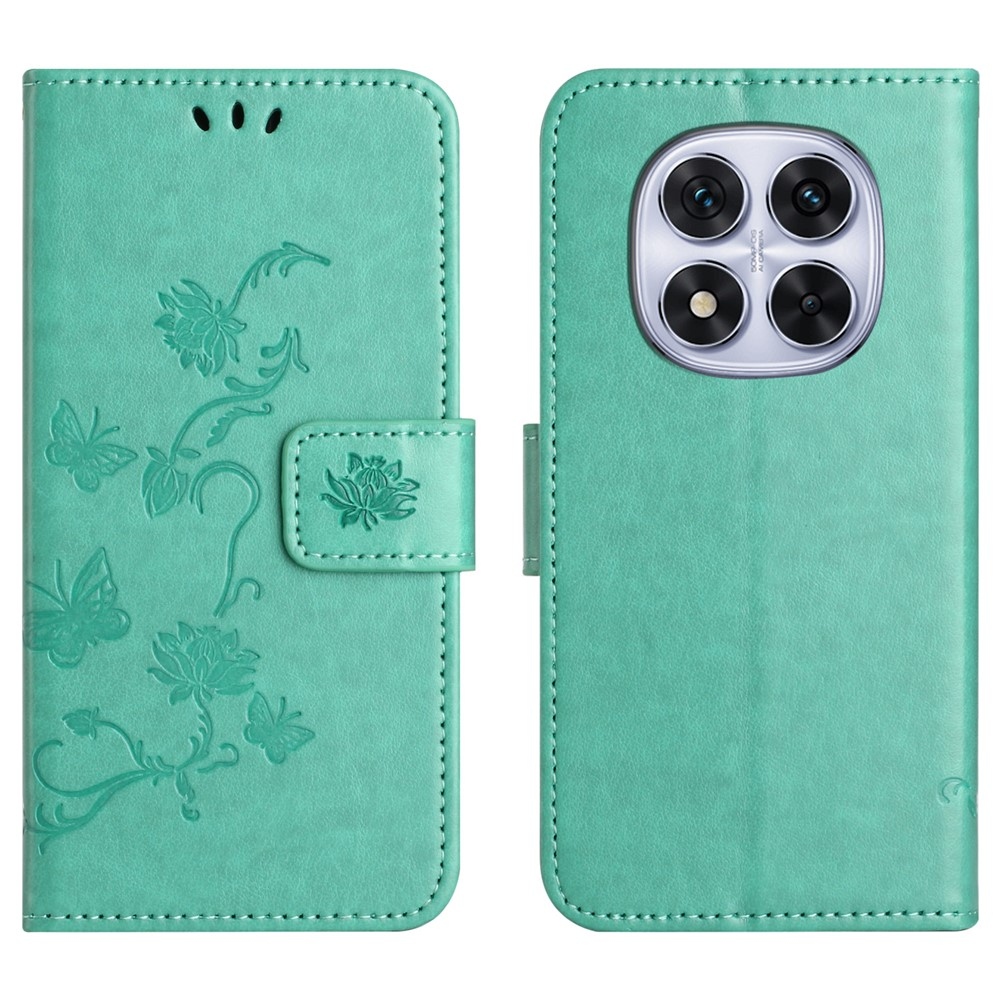 Flower knižkové púzdro na Xiaomi Redmi Note 15 Pro+ 5G - modrozelené