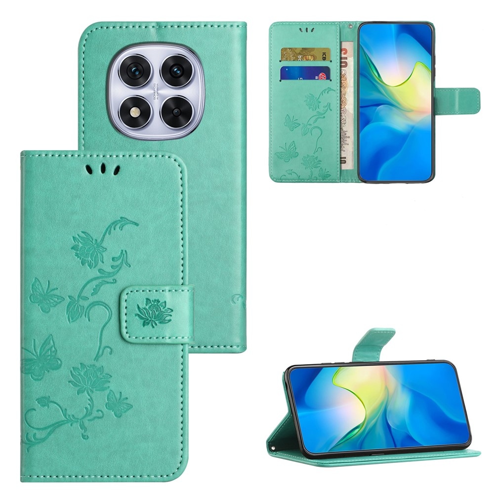 Flower knižkové púzdro na Xiaomi Redmi Note 15 Pro+ 5G - modrozelené