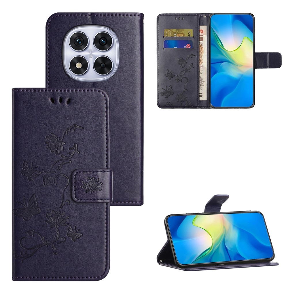 Flower knižkové púzdro na Xiaomi Redmi Note 15 Pro 5G - tmavofialové