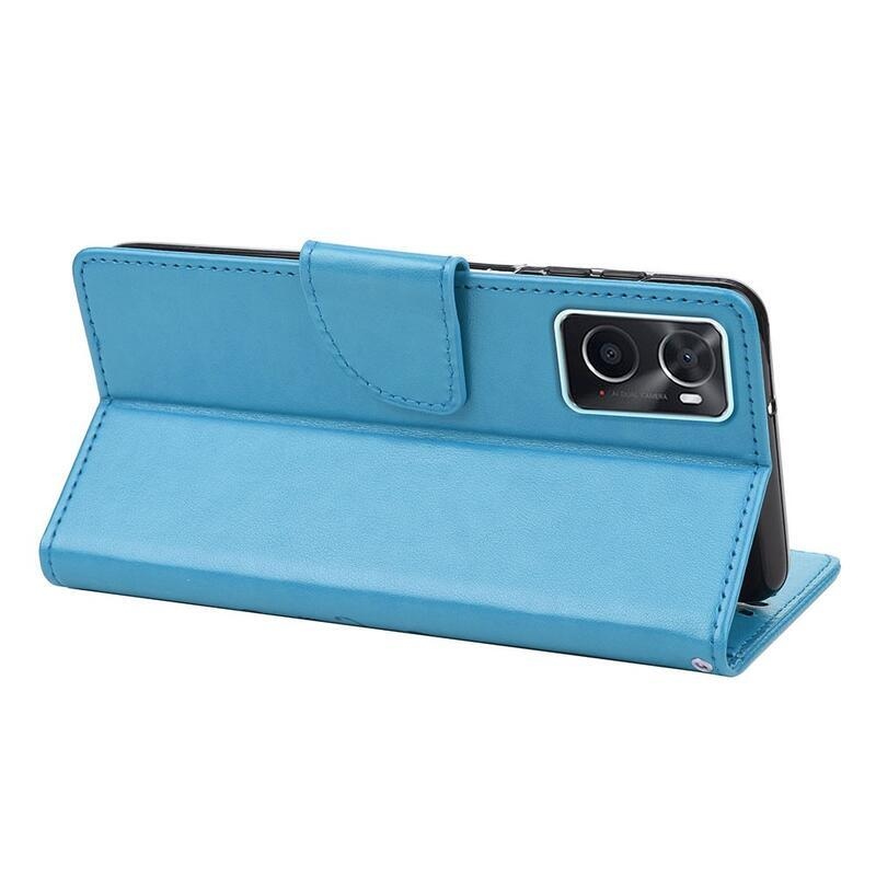 Flower PU kožené peňaženkové púzdro na mobil Realme 9i - modré
