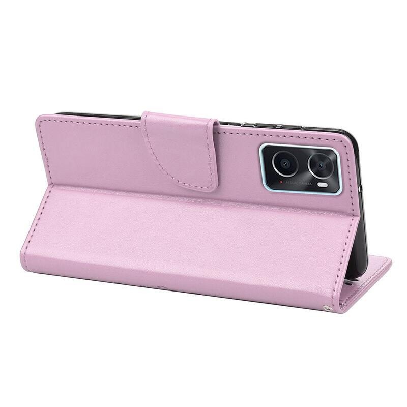 Flower PU kožené peňaženkové púzdro na mobil Realme 9i - svetlofialové